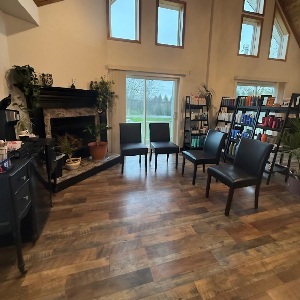Styling stations and chairs inside Angel Hair Design in Springville, NY